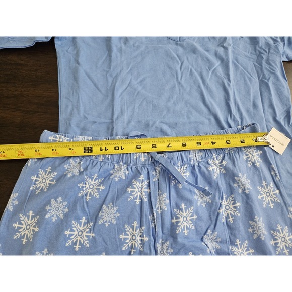 NWT Women's Medium Nautica Blue Snowflake Pajama Set - Picture 6 of 13